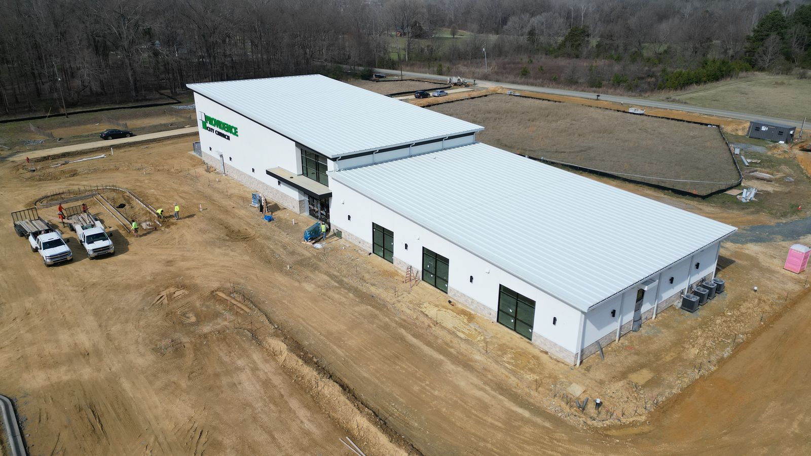 Low oblique of metal roof